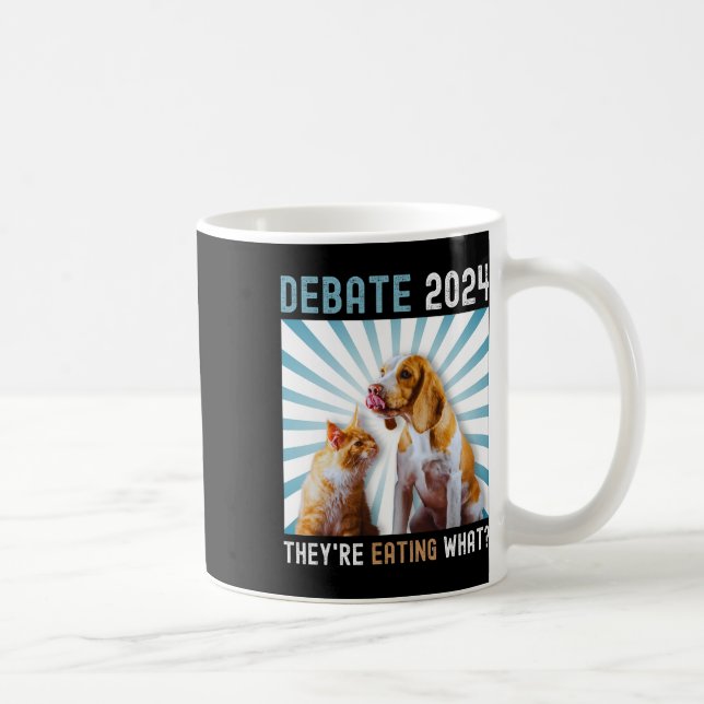 Debatt om valet 2024 Pets Hund Cat De äter nu Kaffemugg (Höger)