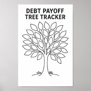 Debatt Payoff Träd Tracker Black and White Poster