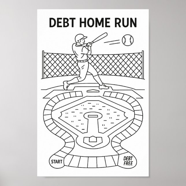 Debatt Springa Payoff Tracker Game Baseball Theme Poster (Framsidan)