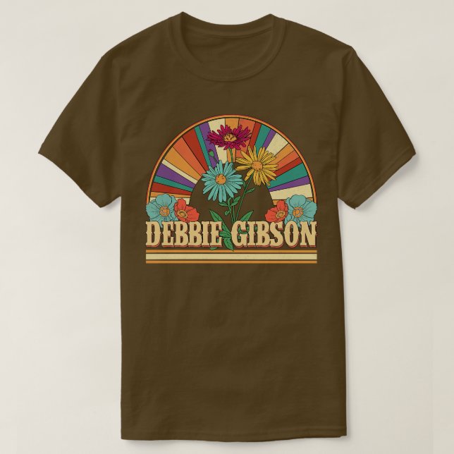 Debbie Flowers Namn Gibson Personlig Gifts Retr T Shirt (Design framsida)