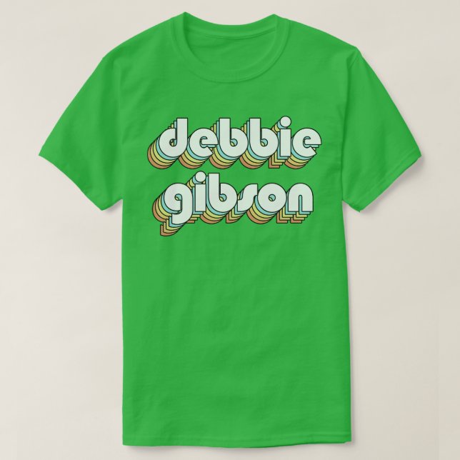 Debbie Gibson Retro Regbow Typography Faded Stil T Shirt (Design framsida)