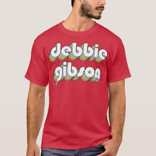 Debbie Gibson Retro Regbow Typography Faded Stil T Shirt