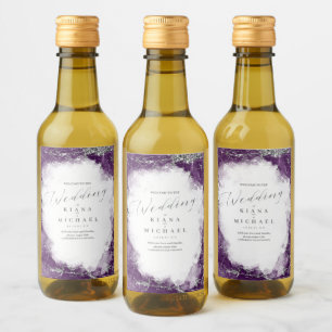 Debbie U-W Marble Glitter Bröllop ID644 Vinetikett