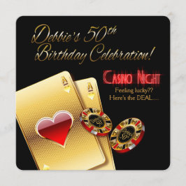 Debbie Vegas Casino Night 50-årsfest Inbjudningar