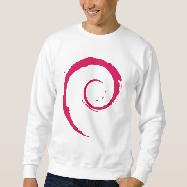 Debian grundläggande tröja, vit sweatshirt (Framsida)