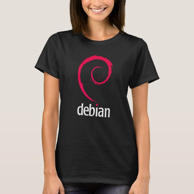 Debian Linux  Mjukvaru Programör Utvecklare Kod T Shirt (Framsida)