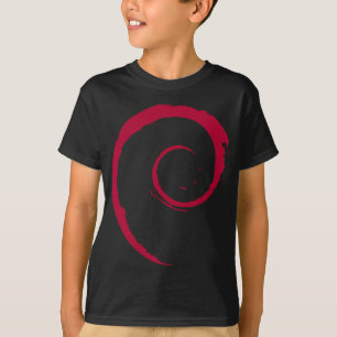 Debian Officiell Spiral Swirl Logotyp Linux Distro T Shirt