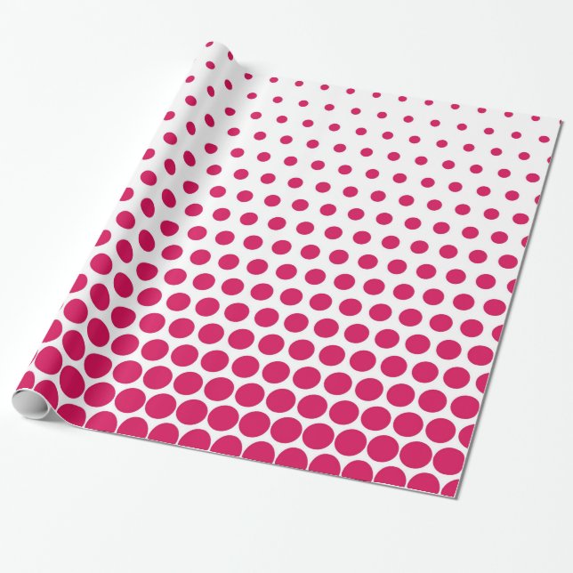 Debian Red Polka Dot Modern White Presentpapper (Utrullad)