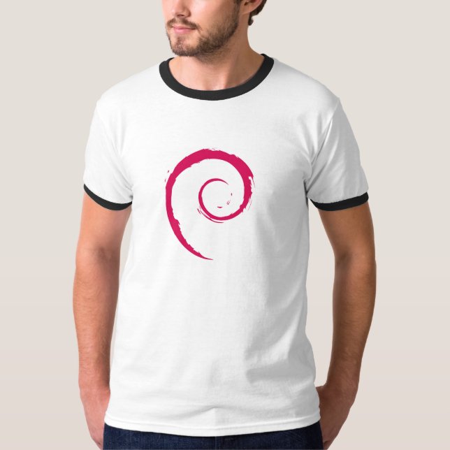 Debian RingerT-tröja, vit/svart Tee (Framsida)