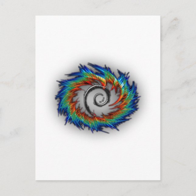 Debian swirl vykort (Framsida)