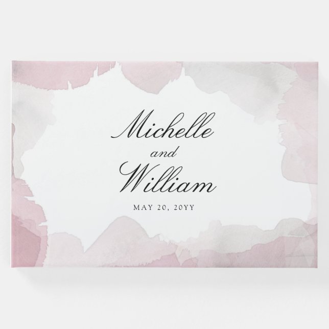 Debonair  Rosa Bröllop Gästböcker (Framsida)