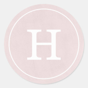 Debonair  Rosa Monogram Runt Klistermärke