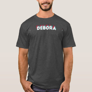 Debora Namn Roligt Namn Debora 80s tema T Shirt