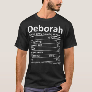 DEBORAH Nutrition Personlig Namn Funny Gift T Shirt