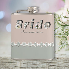 Debossed 3D Adsible Retro Grönt White Bride Fickplunta