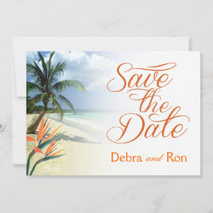 Debra Emerald Waters Beach Save the Date   papaya Spara Datumet