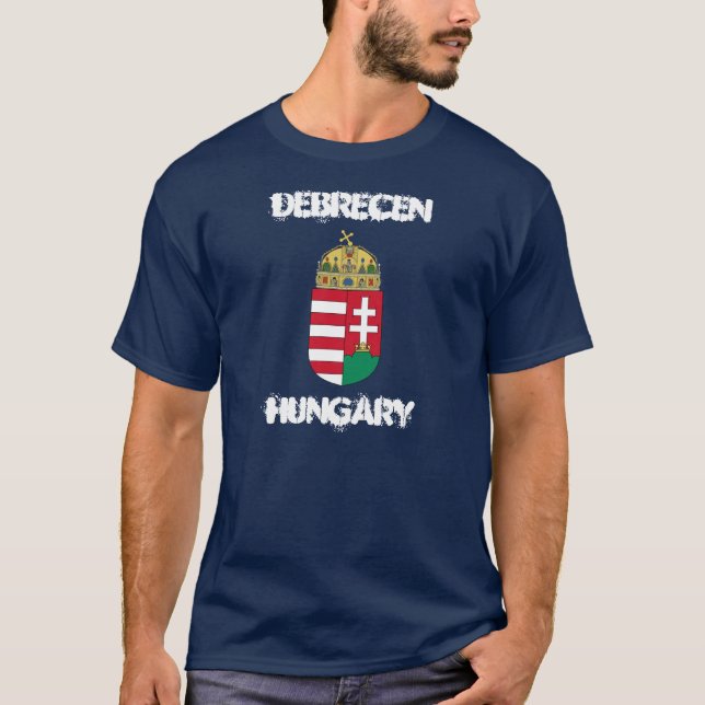 Debrecen, Ungern med jackande av arm Tee Shirt (Framsida)