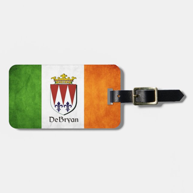 DeBryan Irish Flagga Bagagebricka (Horisontell Framsida)