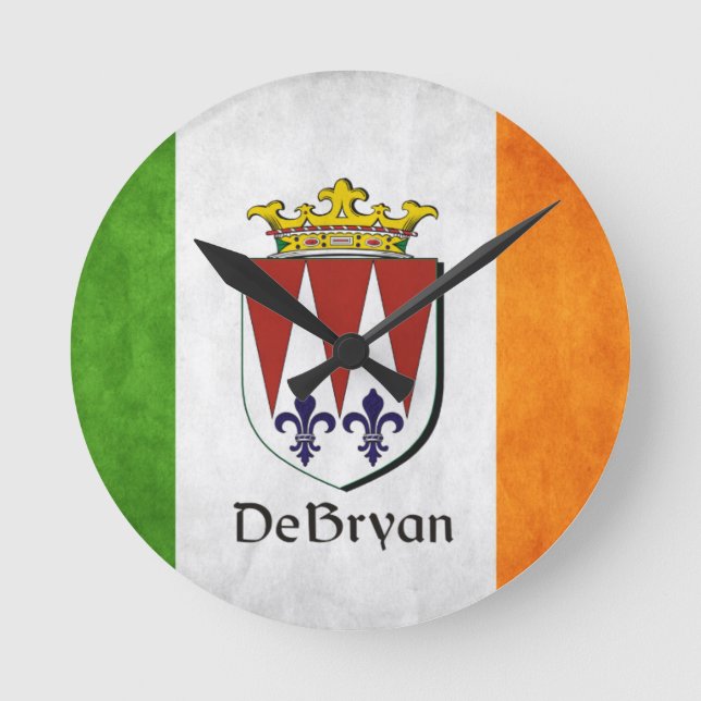 DeBryan Irish Flagga Rund Klocka (Framsida)