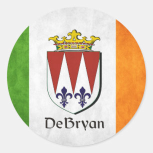 DeBryan Irish Flagga Runt Klistermärke
