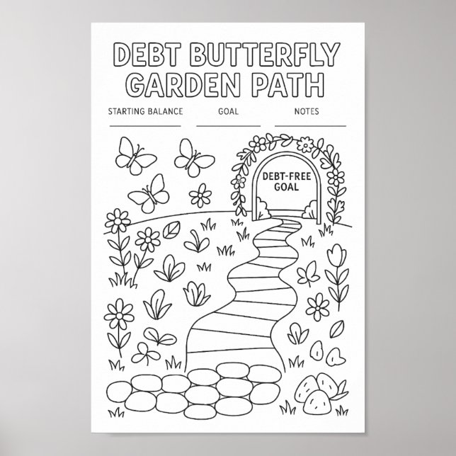 Debt Butterfly Garden Väg Tracker Poster (Framsidan)