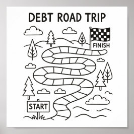 Debt Road Resa Payoff Tracker Coloring Lakan Poster