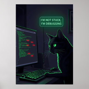 Debugging Katt Programmerare - "Jag är inte fast" Poster