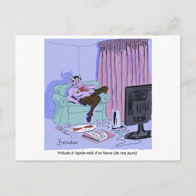 Debussy's Prélude à l'après-midi d'un faune Helg Vykort (Framsida)