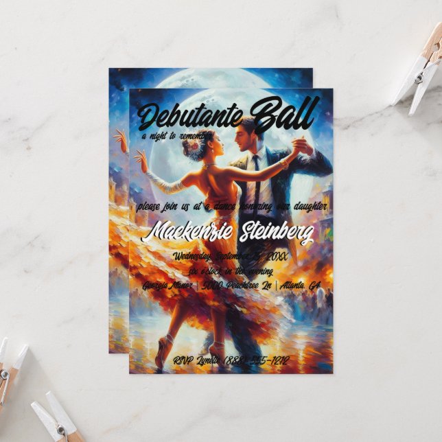 Debutante Boll Cotillion Ballroom Dancing Inbjudningar (Fram/Back In Situ)