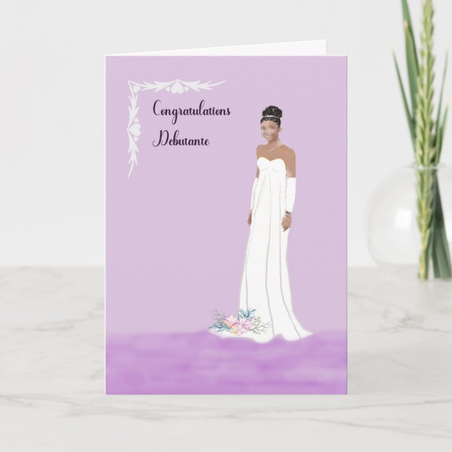 Debutante-kort för Black Young Dam Helgkort (Framsida)