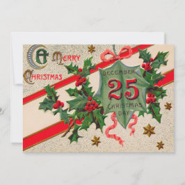 Dec 25:e Holly-julprydnad Inbjudningar