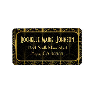 Decadence Golden Art Deco-Adressetiketter Adressetikett