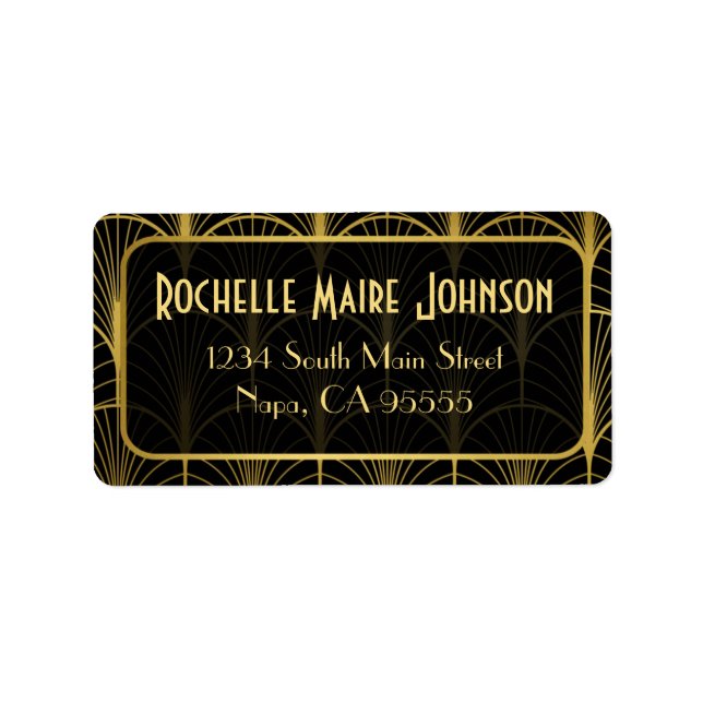 Decadence Golden Art Deco-Adressetiketter Adressetikett (Framsidan)