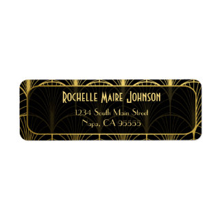 Decadence Golden Art Deco-Returetiketter Returadress Etikett