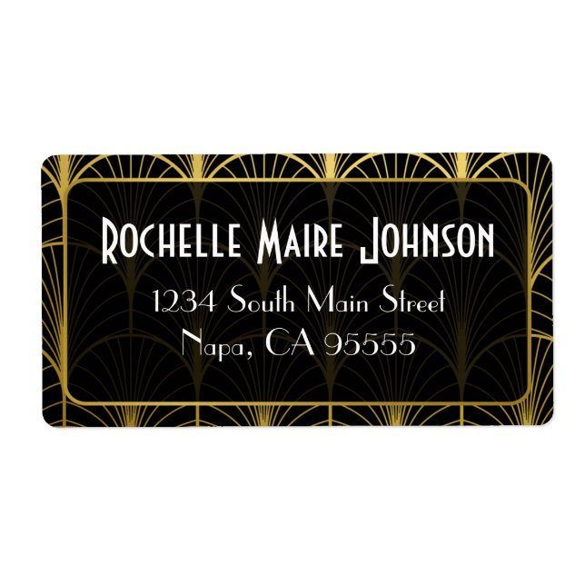 Decadence Golden Art Deco Shipping Adressetiketter Fraktsedel (Framsidan)