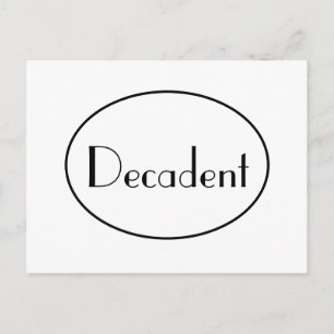 Decadent Art Deco-typografi Vykort