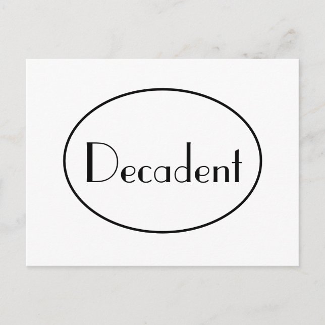 Decadent Art Deco-typografi Vykort (Framsida)