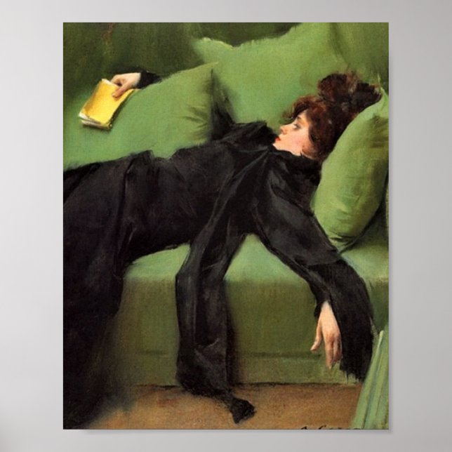 Decadent Young Woman after Dance Ceramic Til Poster (Framsidan)