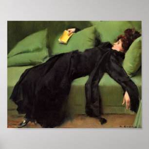 Decadent Young Woman after Dance Ceramic Til Poster