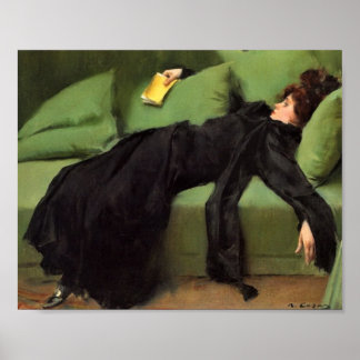 Decadent Young Woman after Dance Ceramic Til Poster