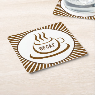 Decaf Coffee Underlägg Papper Kvadrat