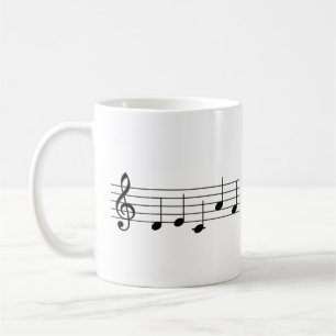 Decaf ’DECAF’ Music Note Coffee Mugg Piano Teacher