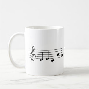 Decaf ’DECAF’ Music Note Coffee Mugg Piano Teacher