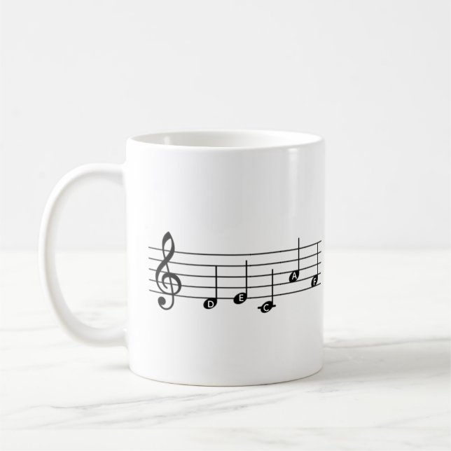 Decaf ’DECAF’ Music Note Coffee Mugg Piano Teacher (Vänster)