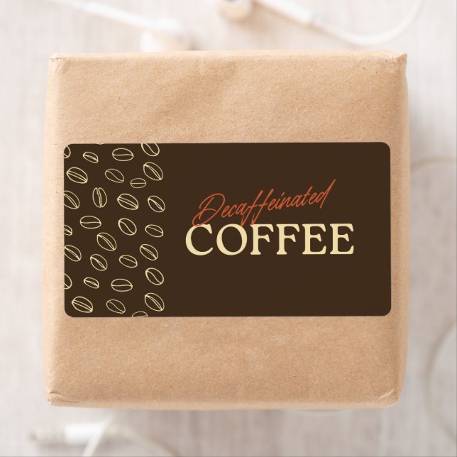Decaffeinated Coffee Label – Retro Coffee Beans Fraktsedel (Insitu)
