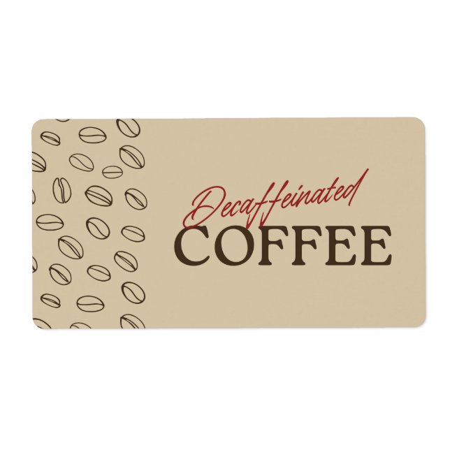 Decaffeinated Coffee Label – Retro Coffee Beans Fraktsedel (Framsidan)