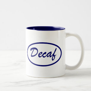 Decafnamn lappar Decaffeinated Två-Tonad Mugg