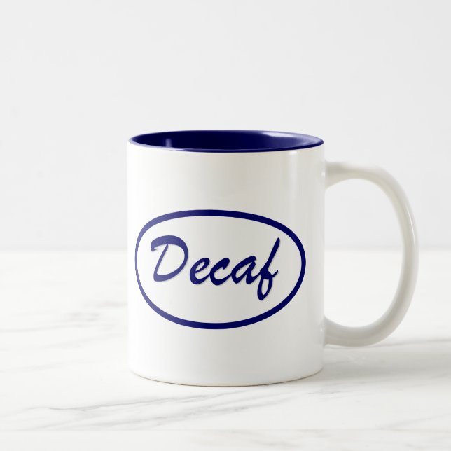 Decafnamn lappar Decaffeinated Två-Tonad Mugg (Höger)