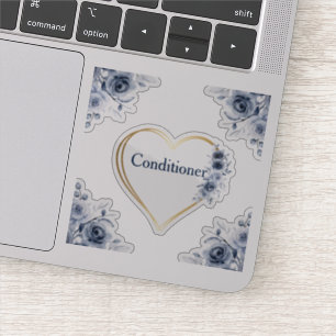 Decal 3 tum x 3 tum blå Blommigt-dekorator Klistermärken