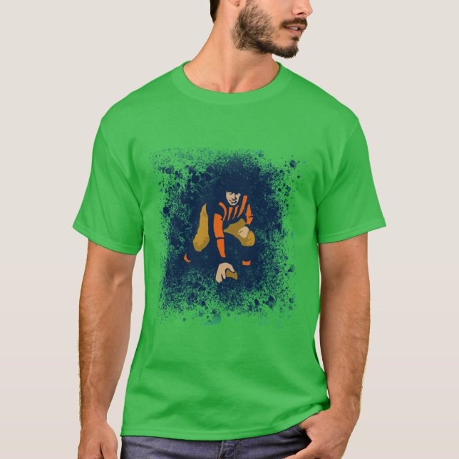 Decatur Staley Abstract Football Player T Shirt (Framsida)